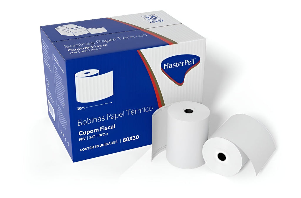 Bobina Térmica Pdv 80x30 - Com 30 Rolos Cor Branco